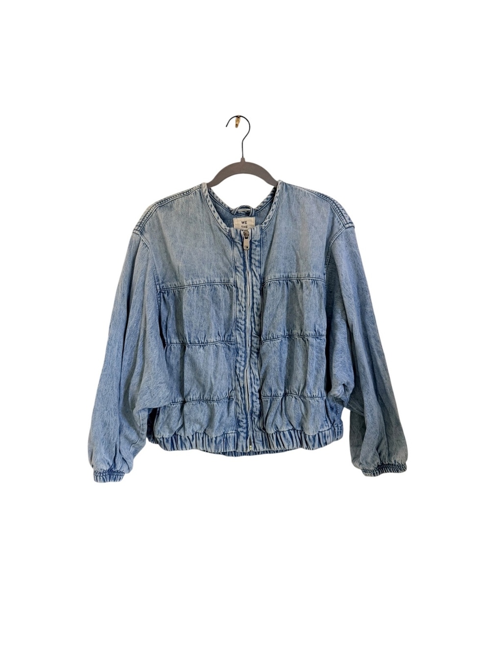 Free People We The Free Layla Relaxed Denim Jacket Sunbeam Blue Size S